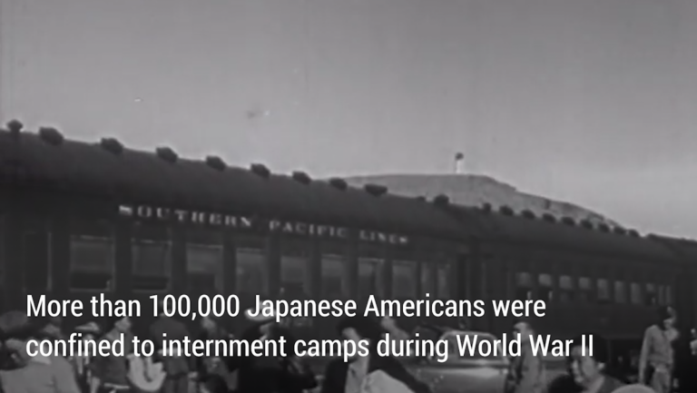 How many internment camps were built to house Japanese-Americans during World War II?