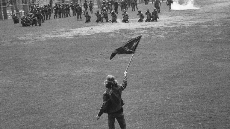How many students were shot during the antiwar demonstration at Kent State University on May 4, 1970?