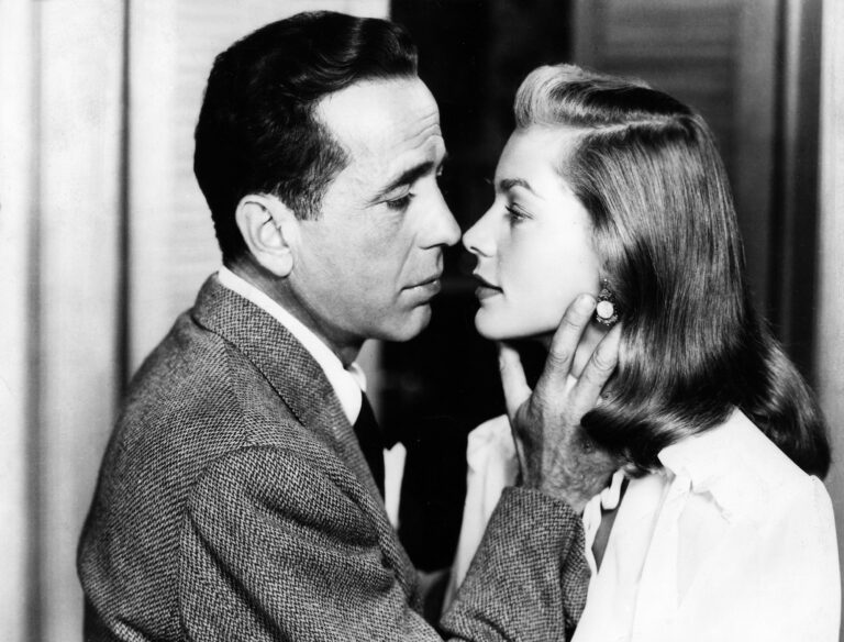 How many times had Humphrey Bogart been married when he met Lauren Bacall?