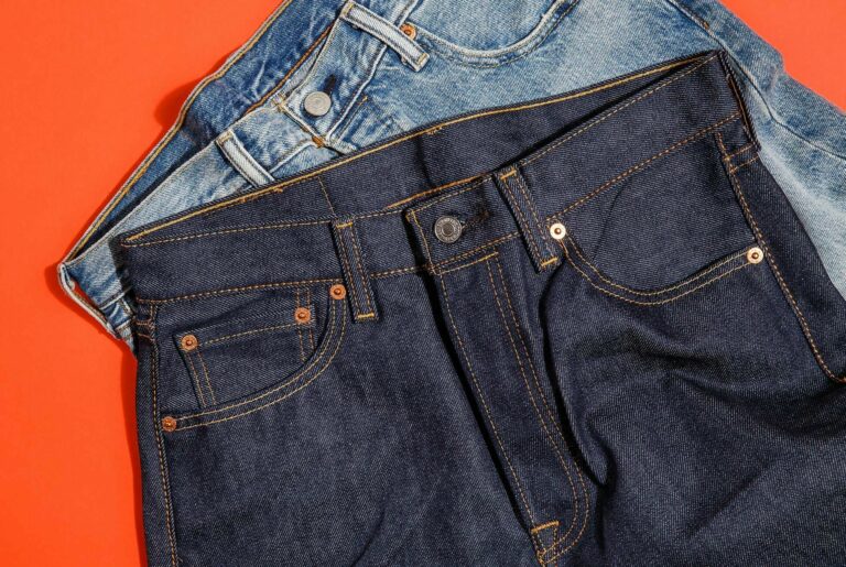 When was denim first used to make Levi’s jeans?