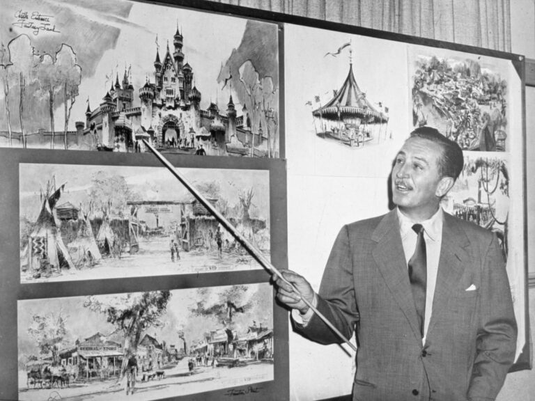 Where did Walt Disney’s animated cartoons first appear?
