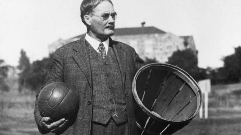 Where was James Naismith teaching when he invented basketball?