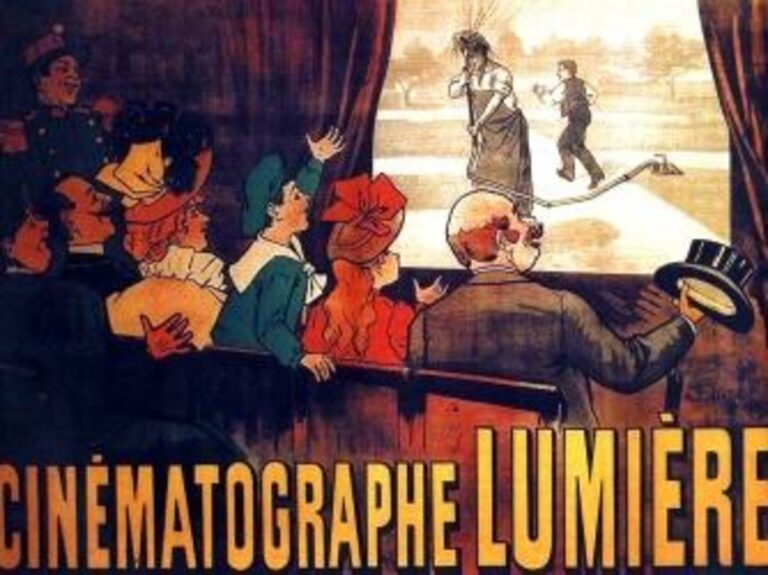 Where was the first public showing of a motion picture in the U.S.?