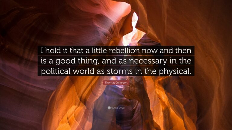 Who said, “A little rebellion now and then is a good thing”?